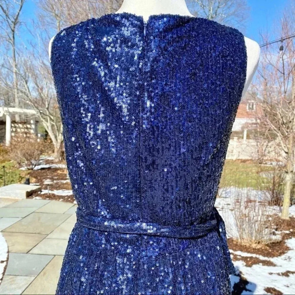 NWT BHLDN Sachin and Babi Somers Sequin Wide Leg Wedding Jumpsuit Party in Blue - Picture 11 of 17